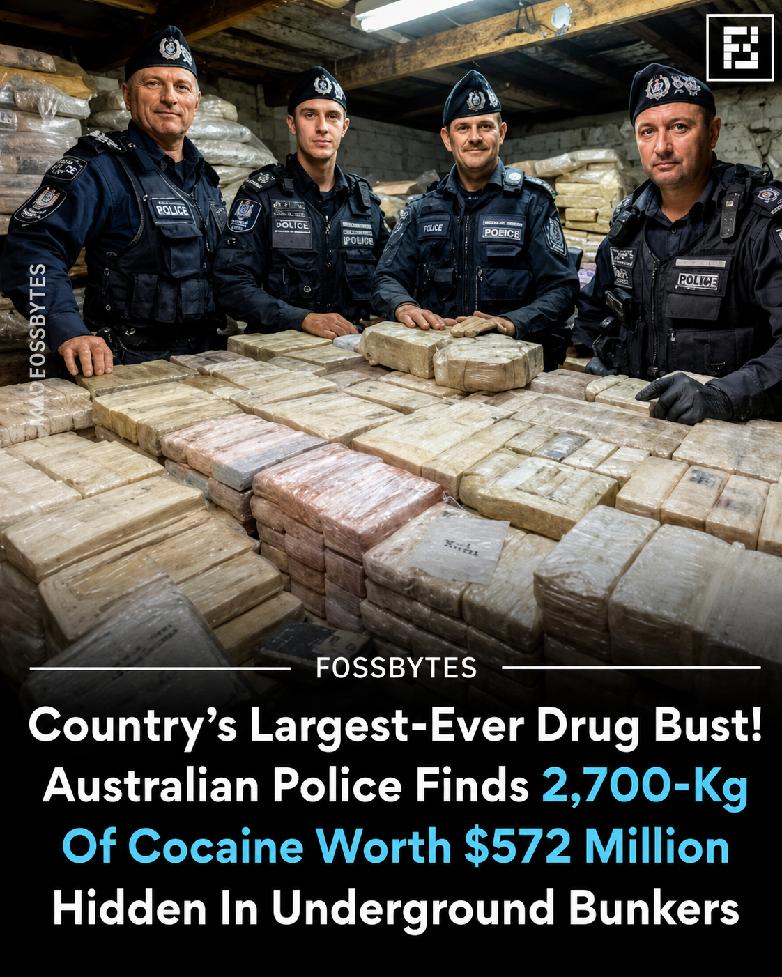 Australia’s Biggest Cocaine Bust: Police Seize 2,700kg Hidden Near Sydney